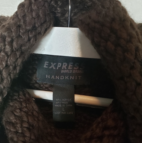 Express Chocolate Turtleneck Sleeveless Sweater - Picture 4 of 7
